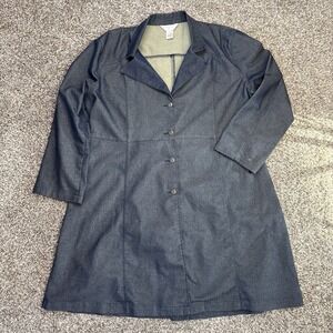 Vintage Woman Western Outfit JPR Denim Blue Button Up Long Jacket Size 16